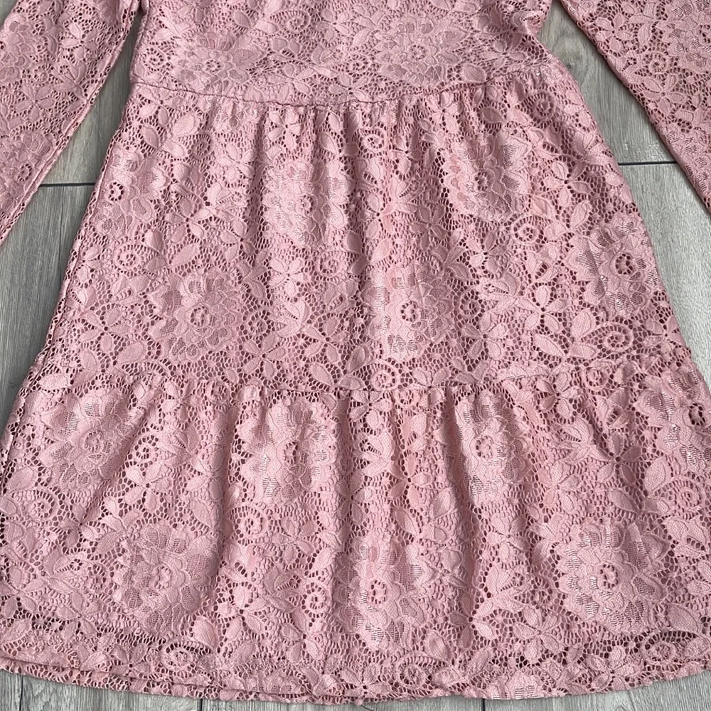 Art Class Girl Rose Stretch Lace Dress Size XL (14/16)